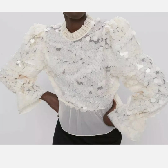 Zara Ruffled sequin top - Picture 14 of 14